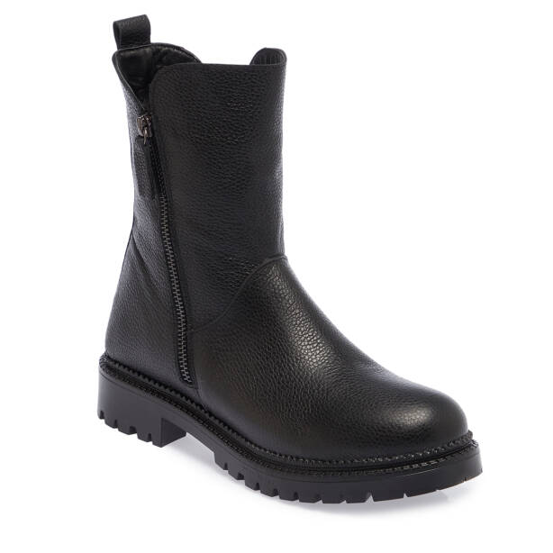 Siyah Deri Kadın Bot - K25K1BT68144-A41 - 1