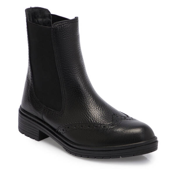 Siyah Deri Kadın Bot - K25K1BT68145-A41 - 1