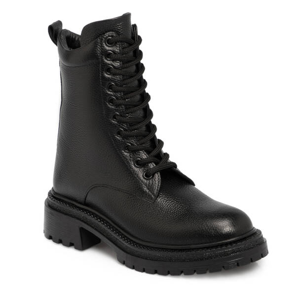 Siyah Deri Kadın Bot - K25K1BT68146-A41 - 1