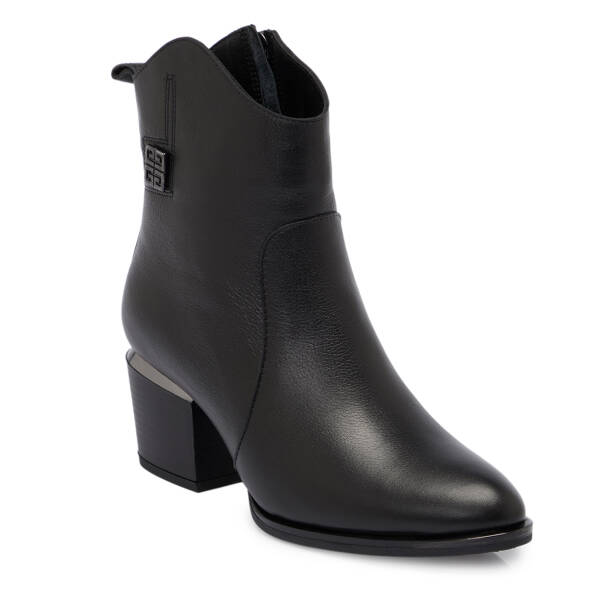 Siyah Deri Kadın Bot - K25K1BT68153-A23 