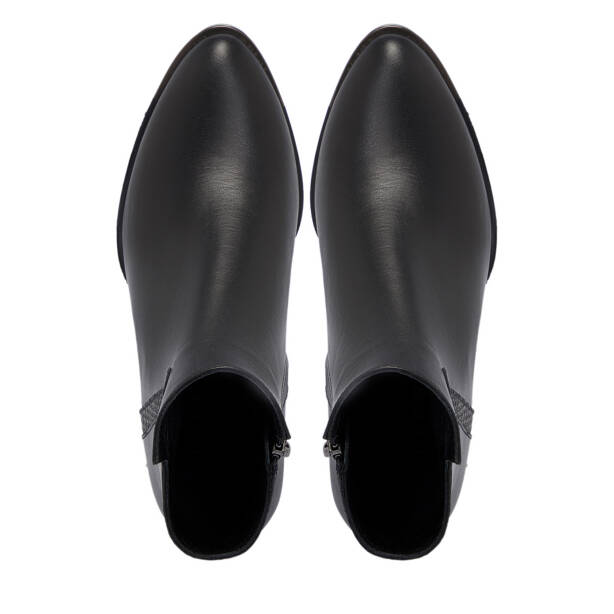 Siyah Hakiki Deri Kadın Bot - K25K1BT68154-A23 - Tergan