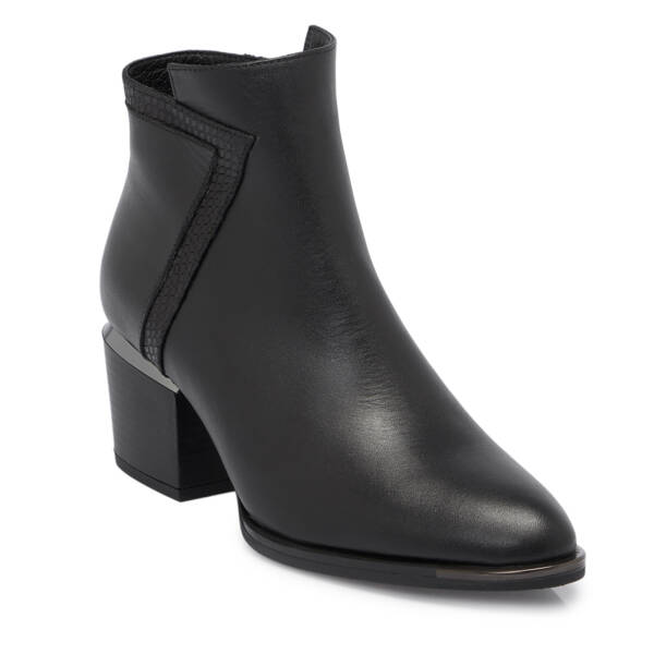 Siyah Deri Kadın Bot - K25K1BT68154-A23 - 1