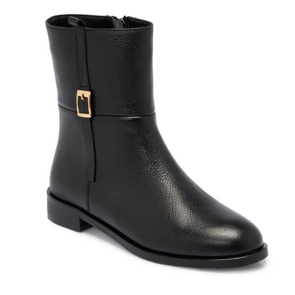 Siyah Deri Kadın Bot - K25K1BT68155-A23 - 1