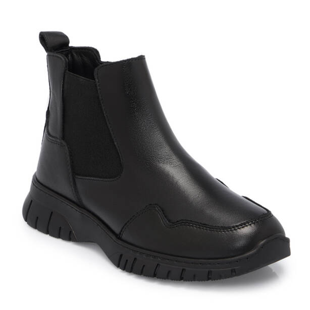 Siyah Deri Kadın Bot - K25K1BT68163-A23 - 1