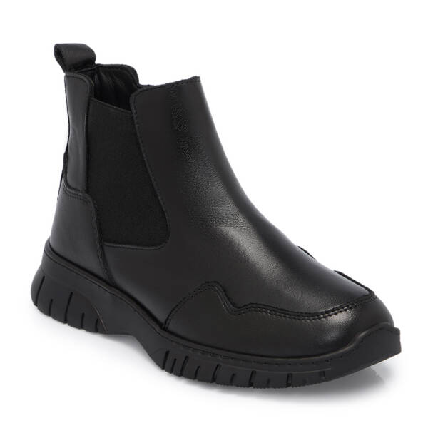 Siyah Deri Kadın Bot - K25K1BT68163-A23 - 1