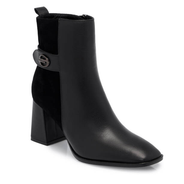 Siyah Deri Kadın Bot - K25K1BT68183-A23 - 1