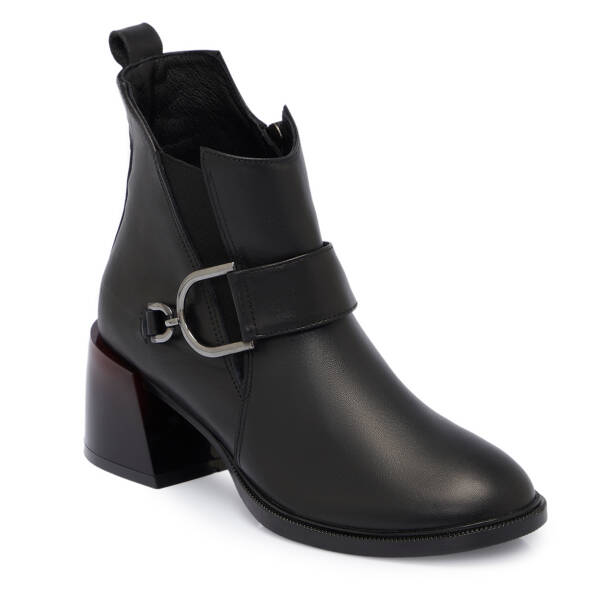 Siyah Deri Kadın Bot - K25K1BT68184-A23 - 1