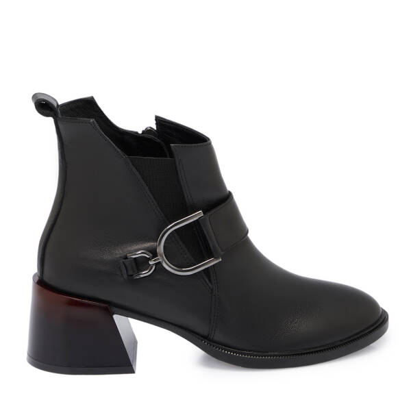 Siyah Deri Kadın Bot - K25K1BT68184-A23 - 3