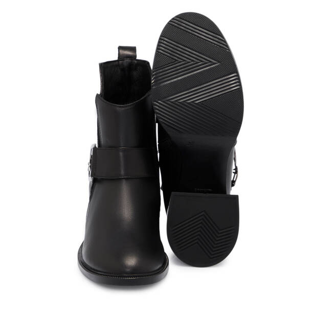 Siyah Deri Kadın Bot - K25K1BT68184-A23 - 4