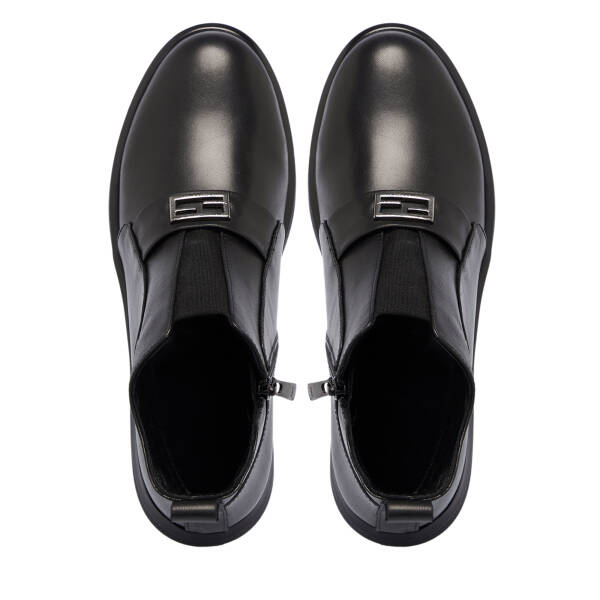 Siyah Deri Kadın Bot - K25K1BT68187-A23 - 5