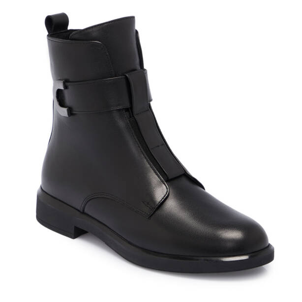 Siyah Deri Kadın Bot - K25K1BT68188-A23 