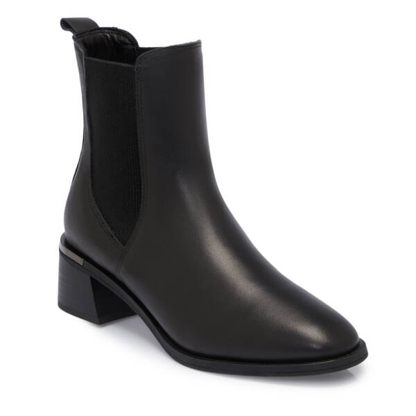 Siyah Deri Kadın Bot - K25K1BT68190-A23 - 1