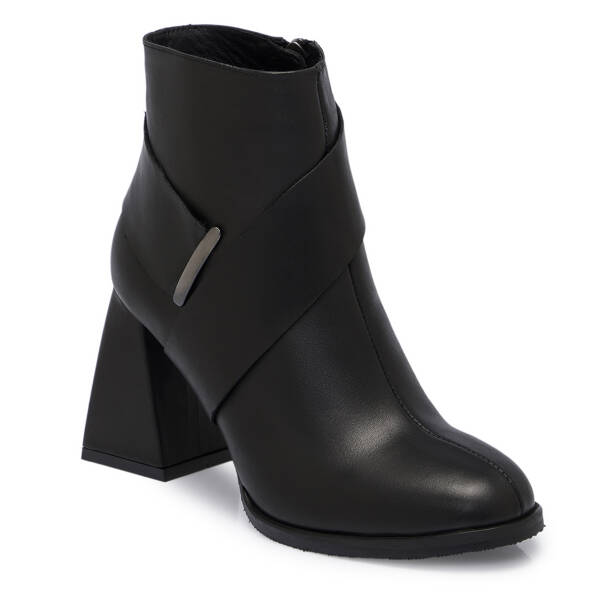 Siyah Deri Kadın Bot - K25K1BT68192-A23 - 1