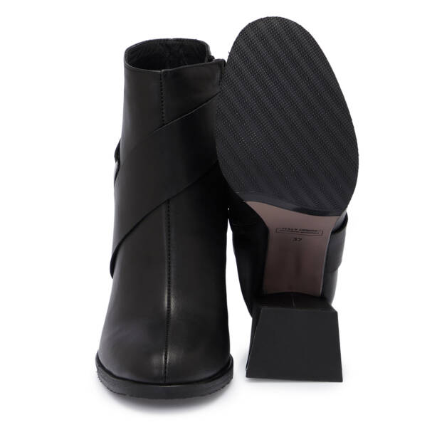 Siyah Deri Kadın Bot - K25K1BT68192-A23 - 4