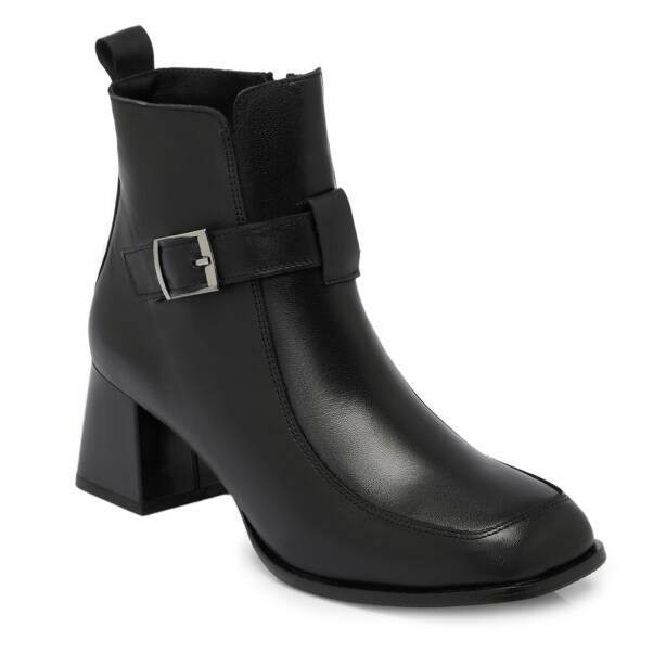 Siyah Deri Kadın Bot - K25K1BT68193-A23 - 1