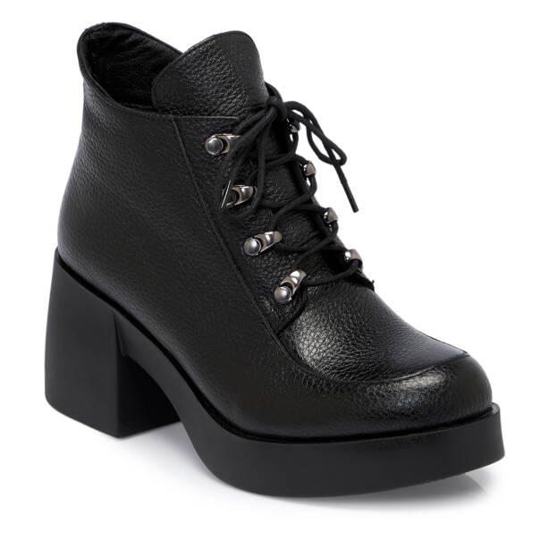 Siyah Deri Kadın Bot - K25K1BT68197-A41 