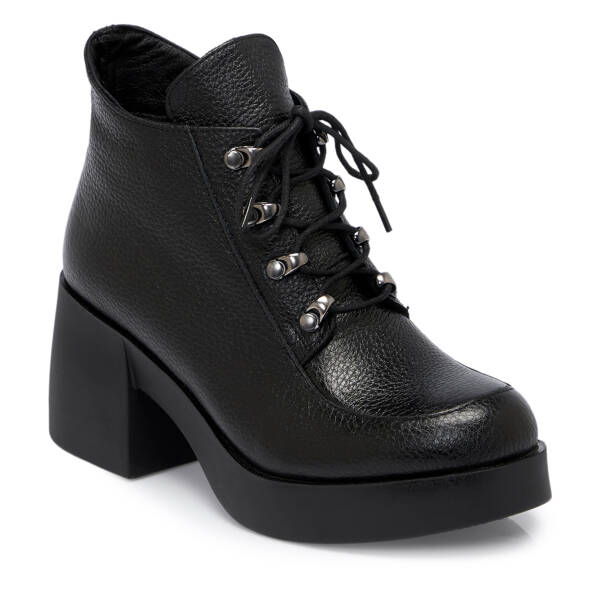 Siyah Deri Kadın Bot - K25K1BT68197-A41 - 1