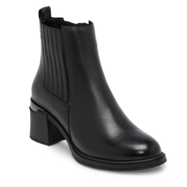 Siyah Deri Kadın Bot - K25K1BT68203-A23 - 1
