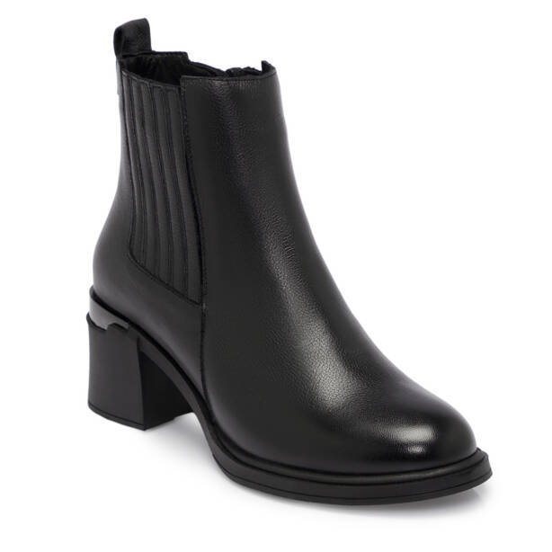 Siyah Deri Kadın Bot - K25K1BT68203-A23 