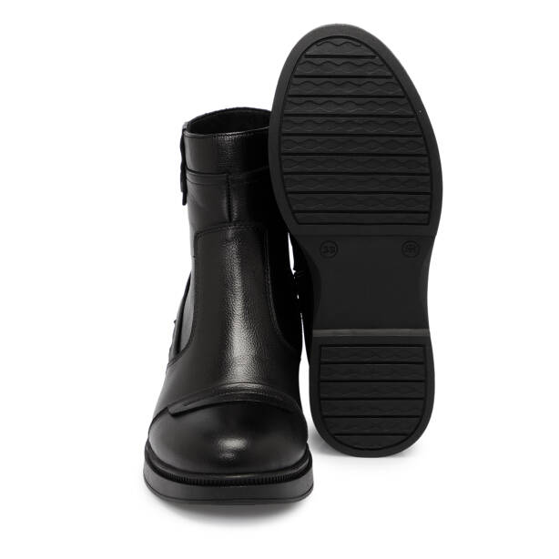 Siyah Deri Kadın Bot - K25K1BT68210-A23 - Tergan