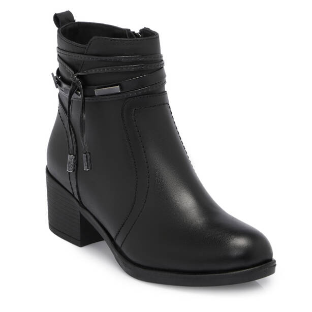 Siyah Deri Kadın Bot - K25K1BT68221-A23 