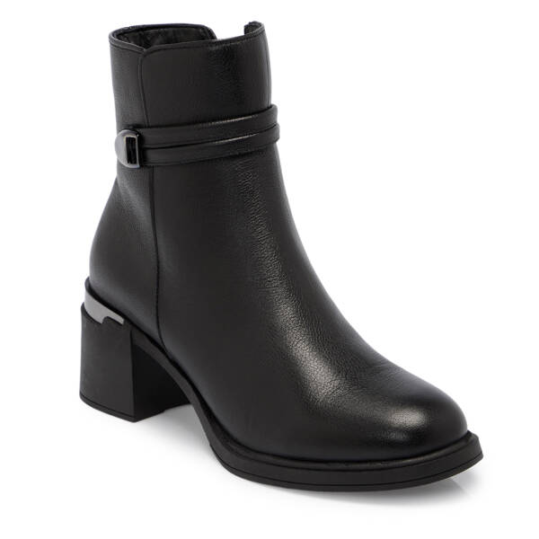 Siyah Deri Kadın Bot - K25K1BT68223-A23 - 1