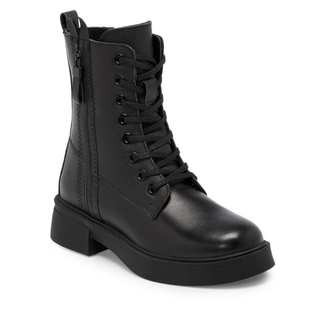 Siyah Deri Kadın Bot - K25K1BT68227-A23 