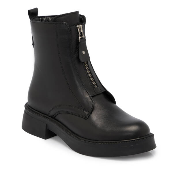 Siyah Deri Kadın Bot - K25K1BT68228-A23 - 1