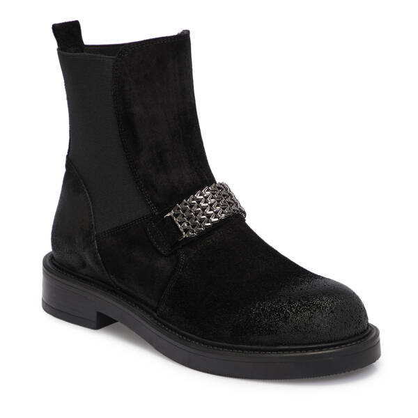 Siyah Deri Kadın Bot - K25K1BT68236-A01 - 1