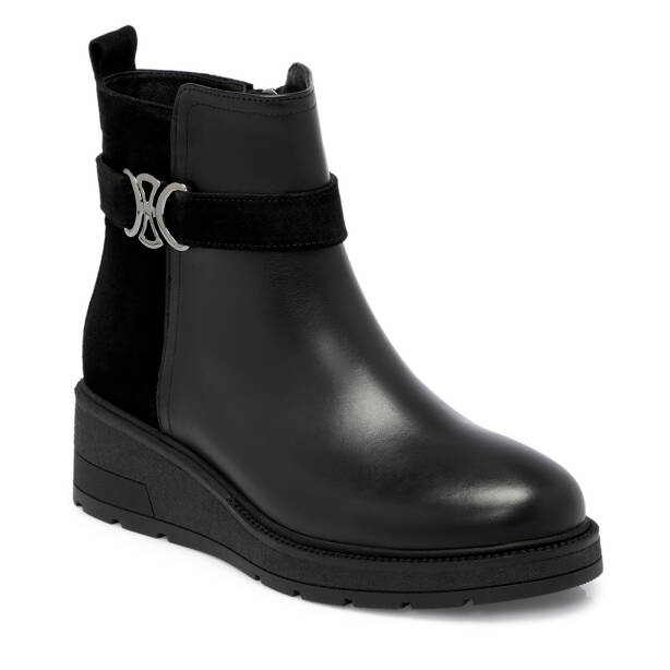 Siyah Deri Kadın Bot - K25K1BT68249-A23 