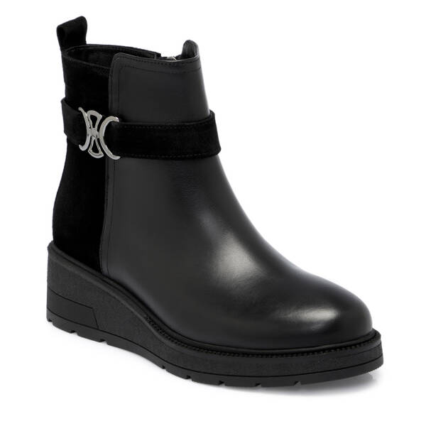 Siyah Deri Kadın Bot - K25K1BT68249-A23 - 1