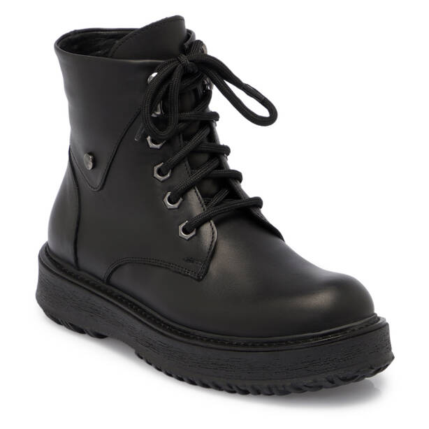 Siyah Deri Kadın Bot - K25K1BT68250-A23 