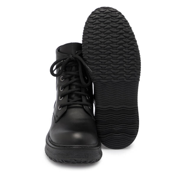 Siyah Deri Kadın Bot - K25K1BT68250-A23 - 4