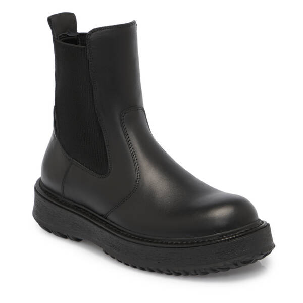 Siyah Deri Kadın Bot - K25K1BT68251-A23 - 1