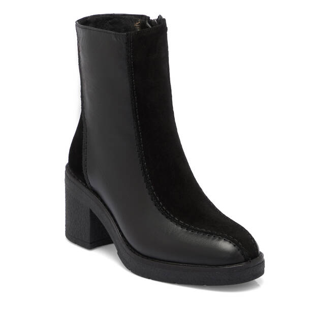 Siyah Deri Kadın Bot - K25K1BT68254-F49 