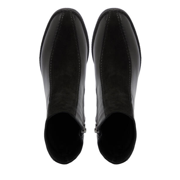 Siyah Deri Kadın Bot - K25K1BT68254-F49 - 5