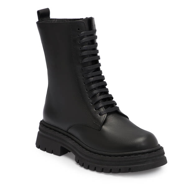 Siyah Deri Kadın Bot - K25K1BT68255-A23 