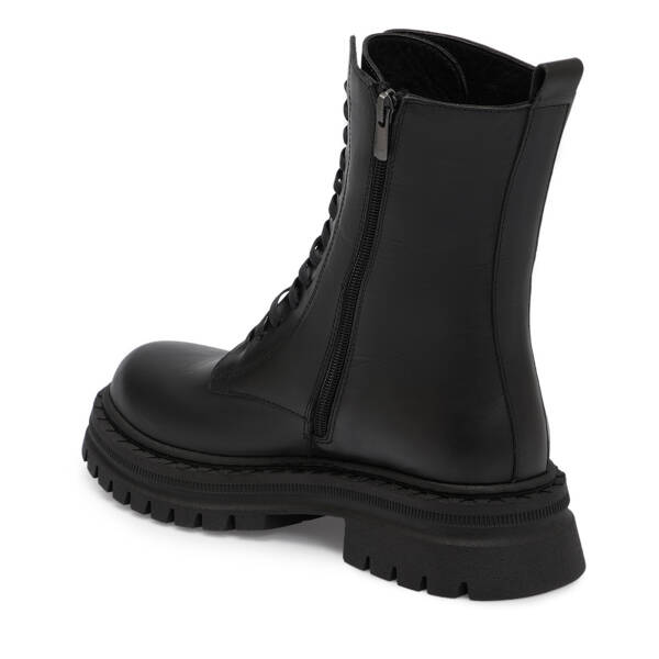 Siyah Deri Kadın Bot - K25K1BT68255-A23 - 2