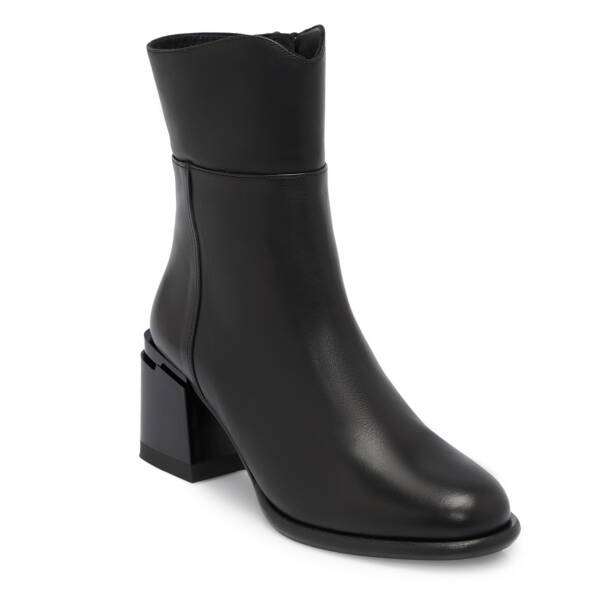 Siyah Deri Kadın Bot - K25K1BT68259-A23 - Tergan