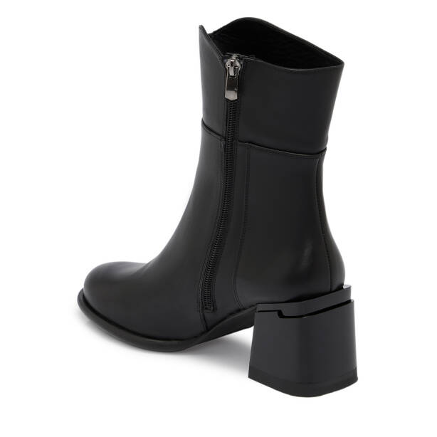 Siyah Deri Kadın Bot - K25K1BT68259-A23 - Tergan