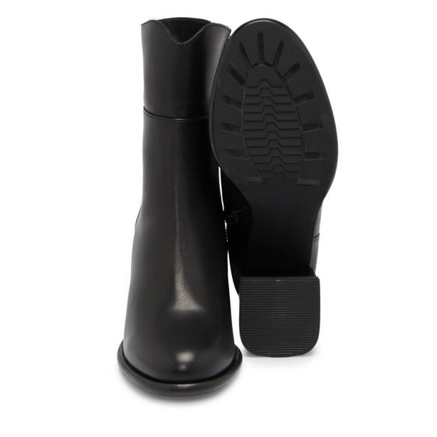 Siyah Deri Kadın Bot - K25K1BT68259-A23 - Tergan