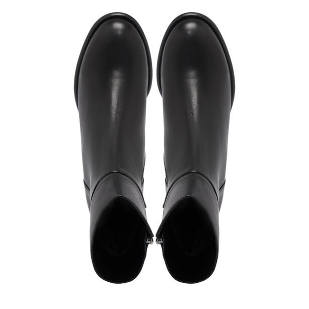 Siyah Deri Kadın Bot - K25K1BT68259-A23 - Tergan