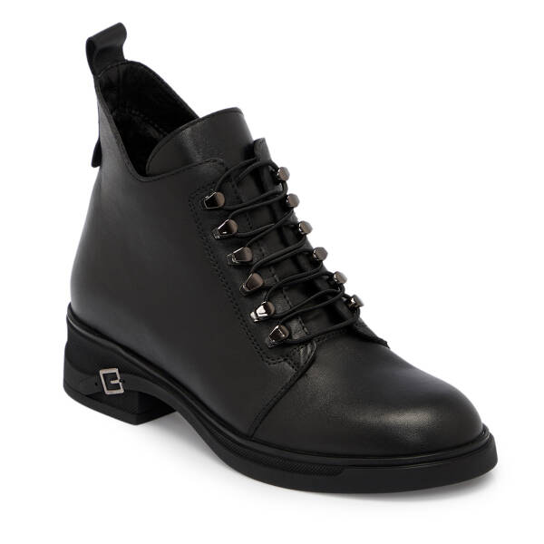 Siyah Deri Kadın Bot - K25K1BT68267-A23 - 1