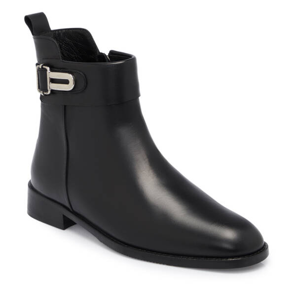 Siyah Deri Kadın Bot - K25K1BT68275-A23 - 1