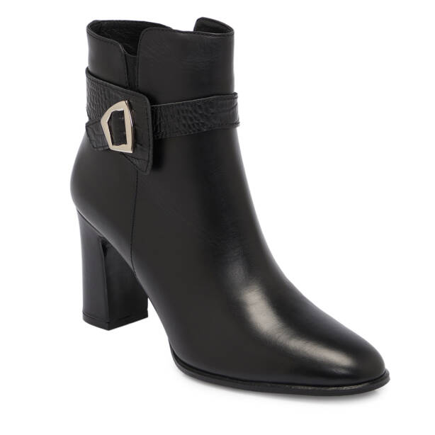 Siyah Deri Kadın Bot - K25K1BT68277-A23 