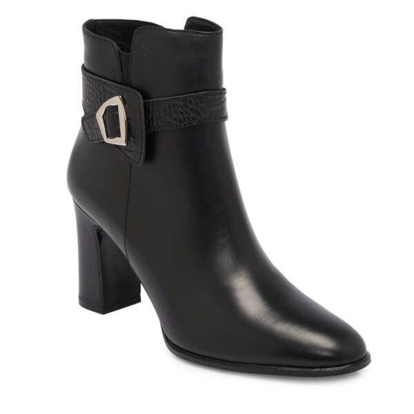 Siyah Deri Kadın Bot - K25K1BT68277-A23 - 1