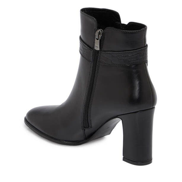 Siyah Deri Kadın Bot - K25K1BT68277-A23 - 2