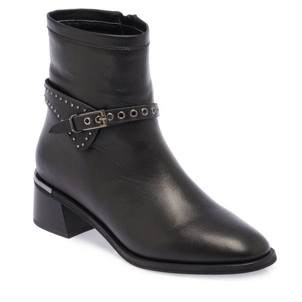 Siyah Deri Kadın Bot - K25K1BT68282-A23 