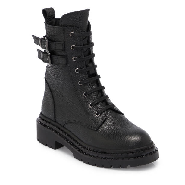 Siyah Deri Kadın Bot - K25K1BT68299-A23 