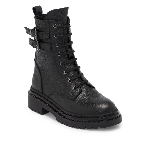 Siyah Deri Kadın Bot - K25K1BT68299-A23 - 1